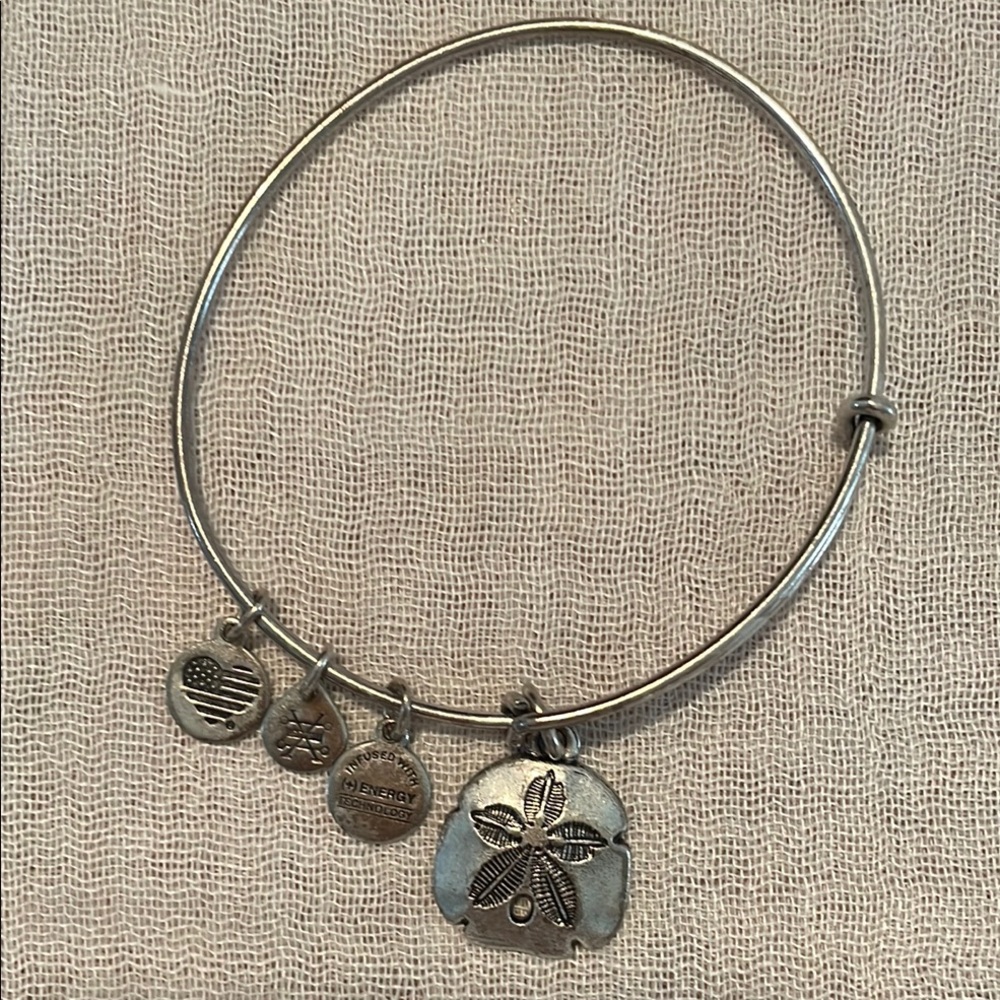 Elegant Alex and Ani Silver Bangle with Charms